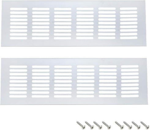Geesatis 2 Pcs Aluminum Alloy Door Air Vent Grille, Cabinet Shoe Cabinet Hardware Accessories Ventilation Cover with
