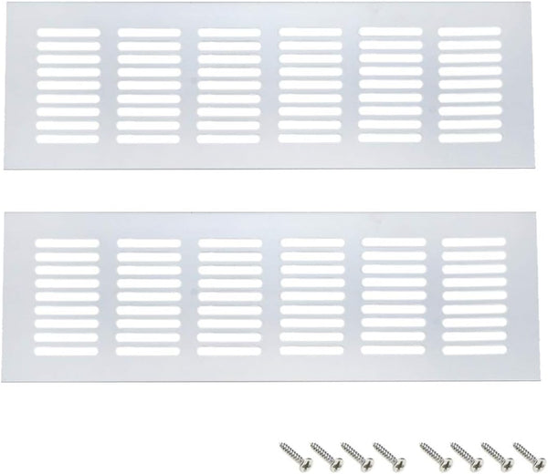 Geesatis 2 Pcs Aluminum Alloy Door Air Vent Grille, Cabinet Shoe Cabinet Hardware Accessories Ventilation Cover with