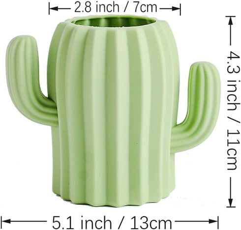 Silicone Pen Holder Cactus Pencil Holder Cute Pens Cup for Desk for Kids Office Decor Desk Accessories Pen Pot Desk Organizer (Green) by YOSCO