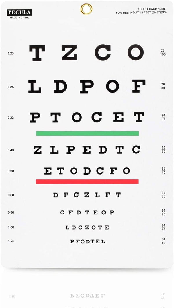 PECULA Snellen Chart, Wall Chart for Eye Exams, 10 ft, 9 x 14 in