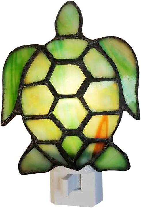 DUONAYU Green Turtle Night Light Bedroom Bed lamp for Sleeping Colored Glass