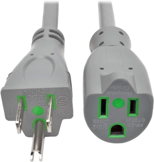TRIPP LITE 6ft Hospital Medical Power Extension Cord 5-15P HG 5-15R HG 120V 13A