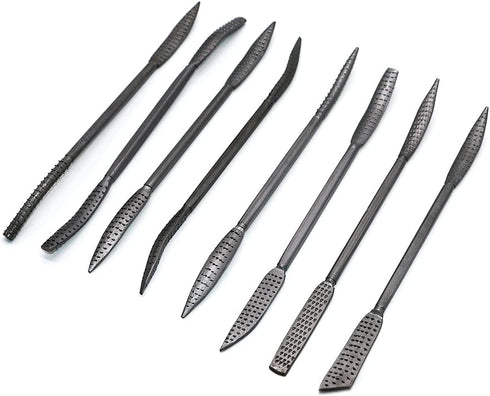 Woodworking Carving Rasping Coarse Rasps and Files, 8 PCS 5.5 X 200mm Double Ended Riffler Wood File Set