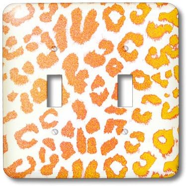 3dRose Orange and Yellow Leopard Print - Double Toggle Switch Cover
