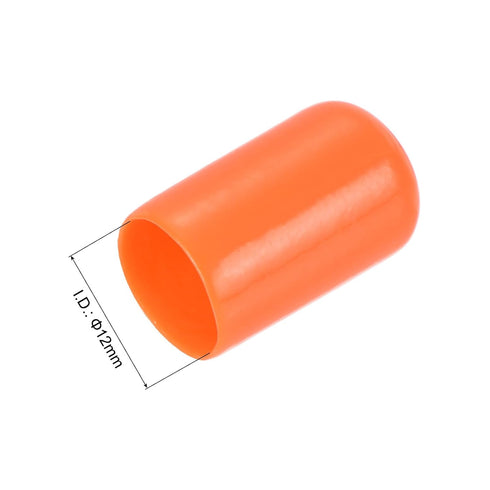 uxcell 100pcs Rubber End Caps, 12mm ID Vinyl Round Tube Bolt Cap Cover for Screw Thread Protection