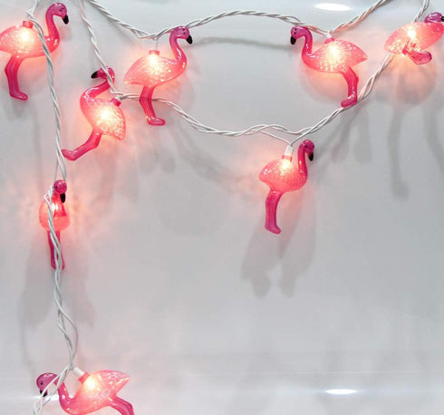 GOOTHY 8.5Ft Pink Flamingo String Lights, Summer Patio Outdoor String Lights with 10 Mini Flamingo Lights, Plug in Decorative Fairy Lights UL Listed for Bedroom Party Birthday Wedding Holiday Decor by GOOTHY