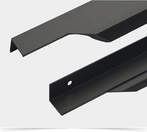 KGUDYS 200/300mm Wardrobe,MatteBlack-500mm/19.7in Concealed Pull Handle, Aluminum Alloy Finger Edge Pull Handle