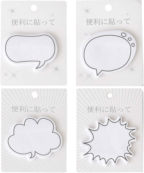 Fun White Thought Bubble Sticky Notes - Thought Cloud Sticker Notes Self-Stick Memo Pads Set for Kids Office
