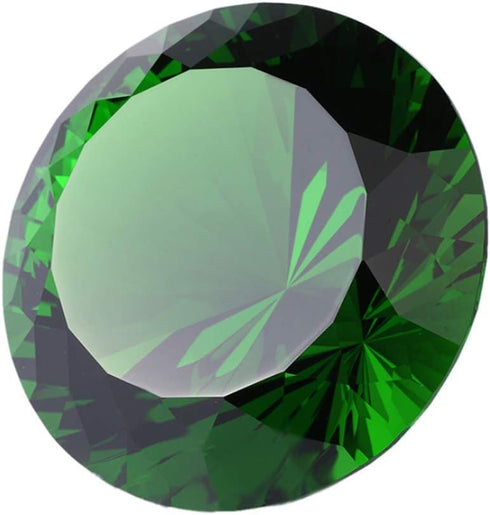 Crystal Glass Diamond Shaped Decoration, Green 60mm Jewel Paperweight, Gift Decoration Idea for Christmas