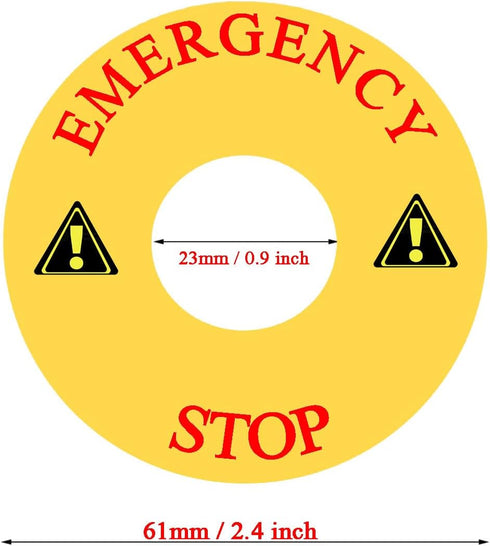 Emergency Stop Warning Sign Equipment, Emergency Stop Label Sticker, 10 Pcs Caution Safety Decals