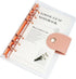 Clear A6 Binder, 6-Ring Soft PVC Cover, Rose Gold Round Ring, PU Leather Snap Button Refillable Notebook Protector with