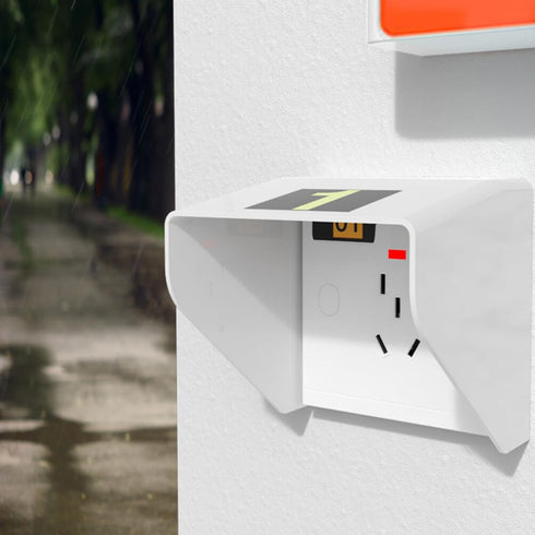 GANAZONO 4pcs Weatherproof Electrical Outlet Box Cover, Universal Outdoor Doorbell Rain Covers Oblique Doorbell