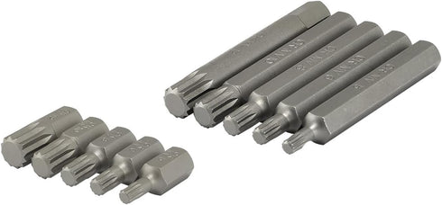 10078A Set 11 12 NEIKO XZN Triple Square Spline Bit Socket | Piece Long and Short | Point | CrV Steel