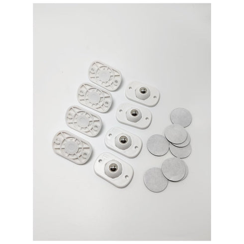 QUUPY 8Pcs 1.5x2.8CM Self Adhesive Caster Wheels Smooth Rotation Appliance Wheels Small Pulley Swivel Caster