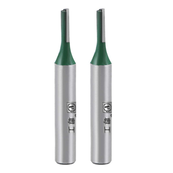 uxcell Router Bit 1/4" Shank, 1/8" Cutting Dia Single Straight Flutes Carbide Tool (2 Pcs)