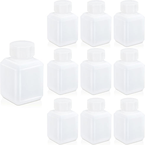 Plastic Container Lab Chemical Reagent Bottles 1.3oz, 10 PACK for Liquid Solid Storage with Cap