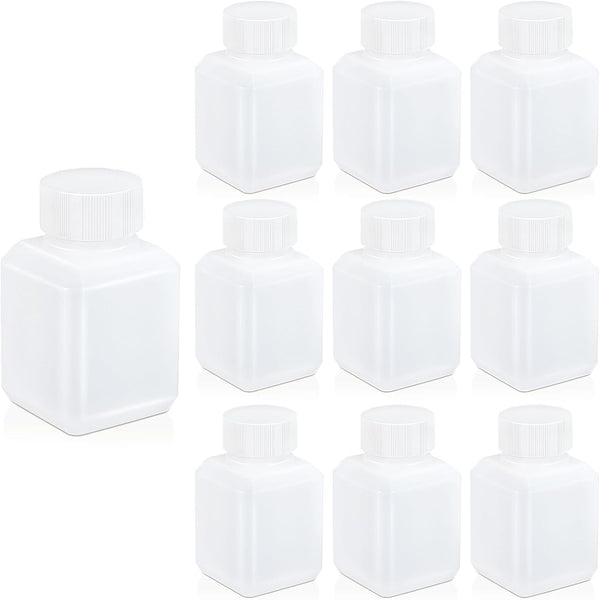 Plastic Container Lab Chemical Reagent Bottles 1.3oz, 10 PACK for Liquid Solid Storage with Cap