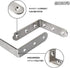 Generic 85mm 85mm 6-Piece Set L-Shaped Shelf Bracket Corner Shelf Angle Bracket Wall Mount * Stainless Steel Silver