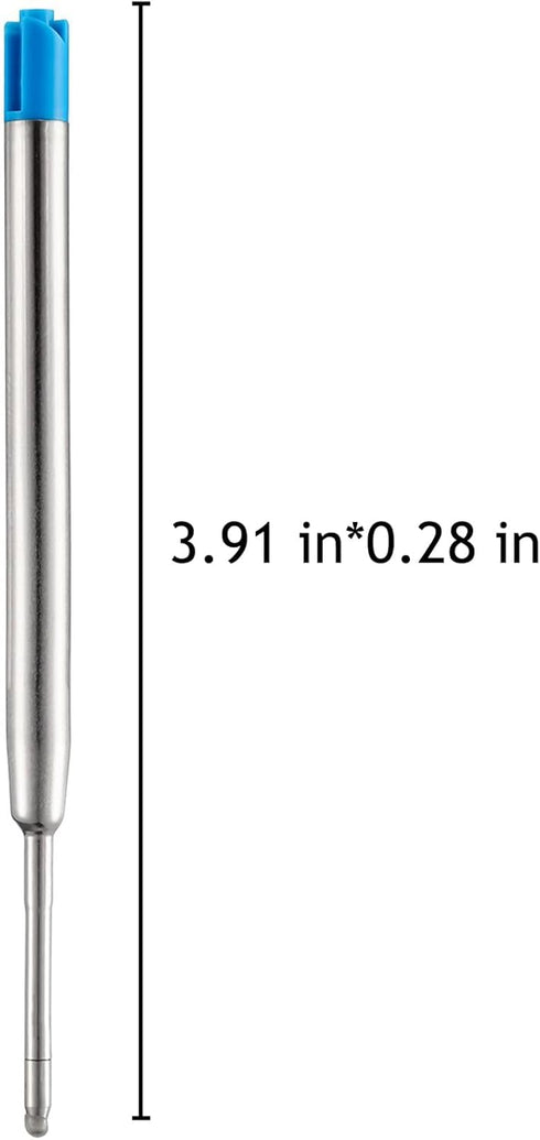 HeTaoCat Blue Ink Refill Pack of 5, Replaceable Medium Point Ballpoint Pen Refills (Blue)