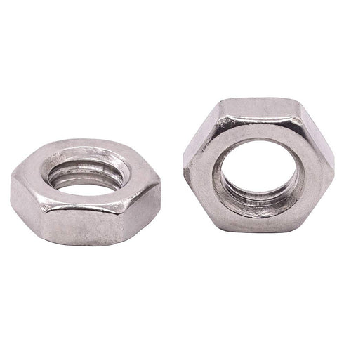 EASTLO 1/2-13 304 18-8, 20 UNC Stainless Steel Thin Hex Nuts Hexagon Jam Nuts, Stainless Steel Full Thread, Coarse