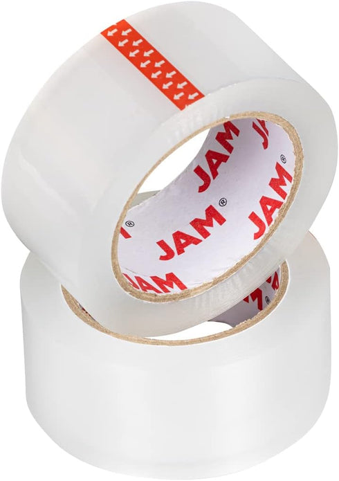 Packing 2 Inches 110 12 Pack JAM Paper Clear Tape - Standard Industrial Shipping Tape - x Yards per Roll - Large Rolls