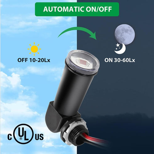 GBAYSA 1 Pack Outdoor Photoelectric Sensor,Dusk to Dawn Swivel Mount Conduit Lighting Control with Photocell,Automatic
