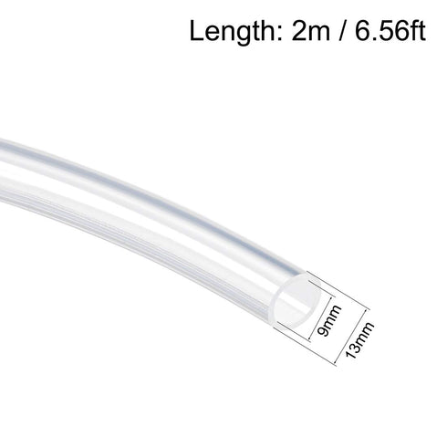 uxcell Silicone Tubing 3/8"(9mm) ID X 1/2"(13mm) OD 6.6ft Clear Silicone Rubber Tube for Pump Transfer