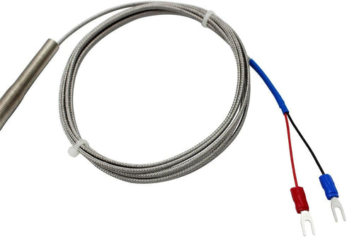 T-PRO K-Type Temperature Sensors 2M/6.6Ft Wire, Stainless Steel Probe (100mm Length)