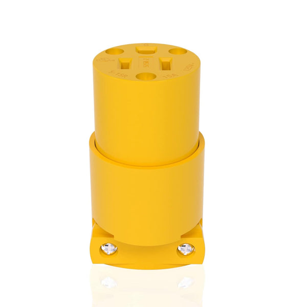1PCS Extension Cord Ends Electrical Replacement Connector, NEMA 5-15R 15A 125V Yellow Shell, UL Listed