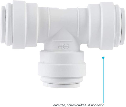 John Guest Speedfit 3/8 Inch Union Tee Connector, Push to Connect Plastic Plumbing Fitting