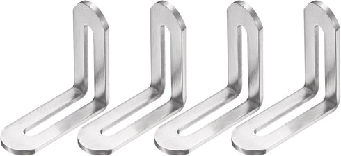 PATIKIL 4 Pcs Metal L-Shape Brackets, 48mm x 48mm (1.89"x1.9") 90 Degree