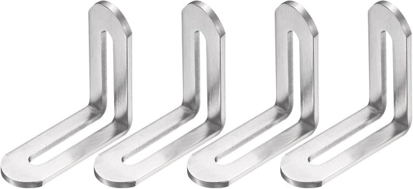 PATIKIL 4 Pcs Metal L-Shape Brackets, 48mm x 48mm (1.89"x1.9") 90 Degree