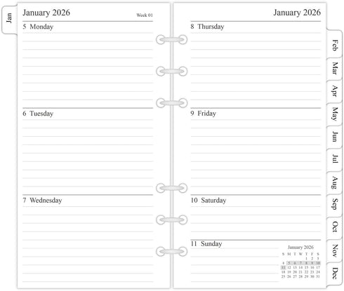 newestor 2026 Weekly & Monthly Planner Refill - Jan 2026 - Dec 2026, Personal Compact Size 3 (3-3/4" x 6-3/4")