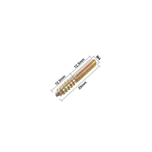 uxcell 20pcs M4 Hanger Bolts, 1"(25mm) Length Double Headed Self-Tapping Screws for Wood Joint Furniture Legs
