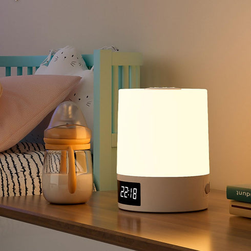 3 2000mAh Dimmable (2, 3.14 4.29) Night Light with Clock, Color Rechargeable LED Touch Lamp, Eye-Caring Cordless