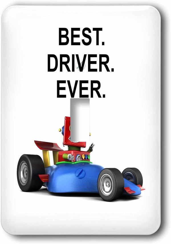 3dRose LSP_236314_1 Best Driver Ever Funny Toy Robot in A Race Car