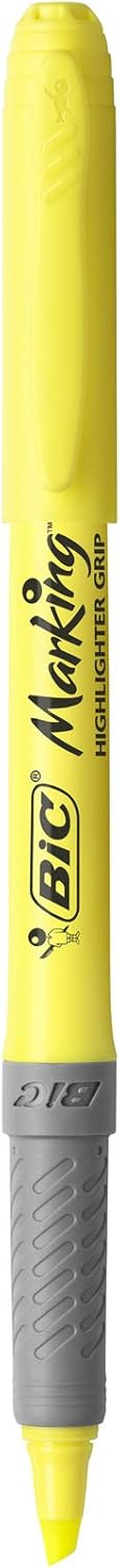 BIC Grip Highlighters - Yellow/Blue/Green/Pink (Pack of 4)