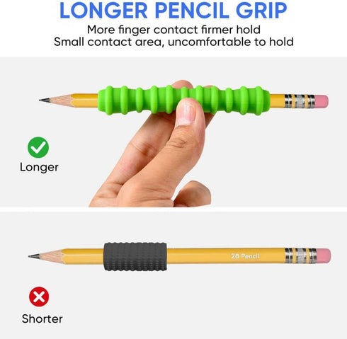 8-Pack Textured Silicone Pencil GripsSensory Fidget Sleeves for Kids& Adults,ADHD &Autism Anxiety Relief,Quiet