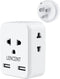LENCENT EU to US Plug Adapter, European to USA Outlet Adaptor with 2 USB, Europe to American Outlet, 3-Sided Outlet