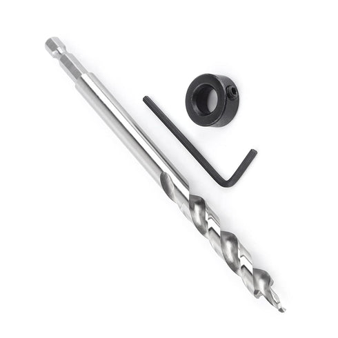 3/8 Inch Pocket Hole Drill Bit with 1/4 inch Hex Shank for Manual Pocket Hole Jig System