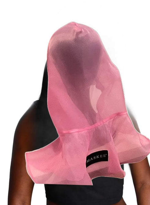 Maskee - Beauty Hood Pink Makeup Protector Hood, Protects Hair and Make