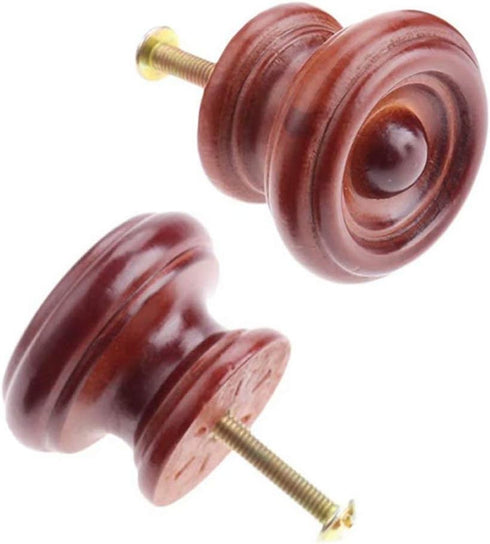 DubMag 10PCS (37x26mm) Wooden Door knobsDrawer knobs Farmhouse Style Wooden Knobs Wood Drawer Shoe Cabinet Bedside