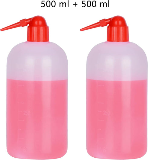 stonylab Chemical Wash Bottle, 2-Pack Lab Sealed Cylindrical Plastic Safety Lab Reagent Squeeze Wash Bottle, Sample Sealing Liquid Storage Containers with Narrow Mouth, 17 oz/2 Bottle by stonylab