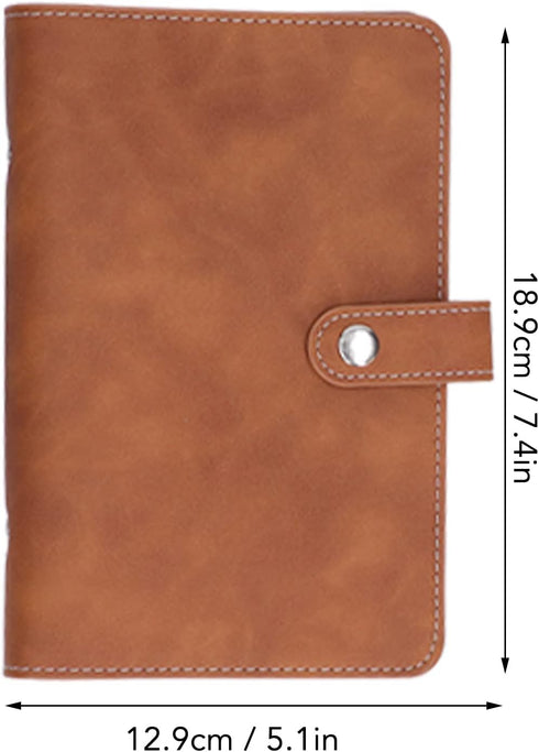 Planner Binders, PU Leather Notebook Cover with 6 Refillable Notebooks for A6 Filler Paper, Brown