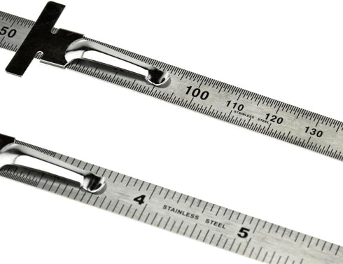 Set Set 2 925PSR-2 SE Stainless Steel SAE Metric Ruler - Stainless Steel Precision Ruler Measuring Tool - Detachable