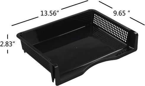 Wekioger Stackable Plastic Paper Organizer Tray, 6 Packs File Document Basket for Desk Organization