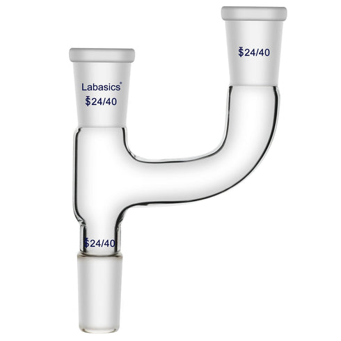 Borosilicate Glass 3 Way Claisen Distillation Adapter with 24/40 Joints, Chemistry Apparatus Lab Glassware