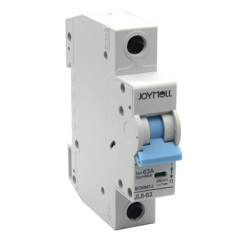 1P 250V 50 Amp Single-Pole DC Circuit Breaker for Off-Grid Solar System, DIN Rail Mount 50A