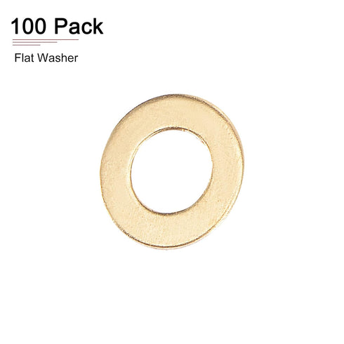 100 Pack 4mmx8mmx0.5mm Flat Brass Sealing Washers, Good for Industrial Machinery M4 Screws, Brass Flat Ring Gaskets