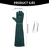 1 Pair Animal Handling Gloves Bite Proof,Leather Welding Gloves,24.4in Reinforced Leather Gloves with 2 Tweezers for Dog Training,Cat,Falcon,Reptile(Blue)